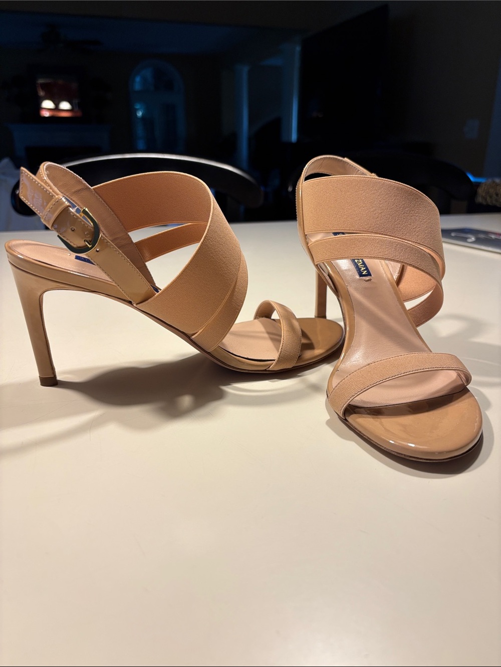 Stuart Weitzman Never worn Beige Strappy High Heel Sandals -  3” heel